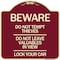 Signmission Beware Do Not Tempt Thieves Do Not Leave Valuables in View Lock Your Car Alum, 18" H, BU-1818-24328 A-DES-BU-1818-24328 - alternate 1
